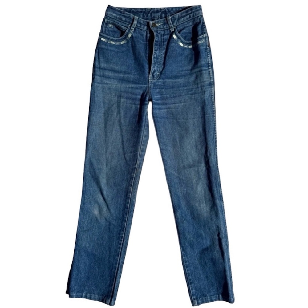 Sergio Valente High Waist Embroidered Jeans Size 9/10